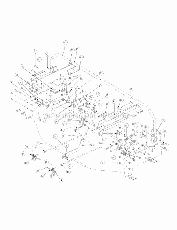 Control Assembly Diagram and Parts List for M48-KW 53BB5DAV750 Cub Cadet Sprayer